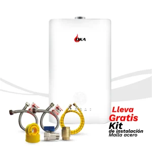 Calentador a Gas 10 Litros Tiro Forzado Automodulante  Guayacán + Kit de instalación